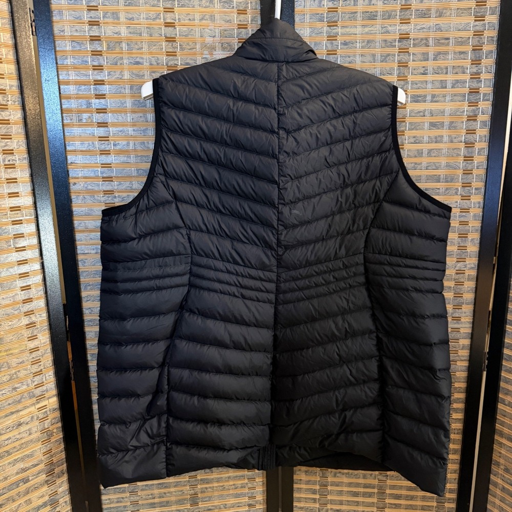 Lands' End Puffer Vest Women 3X Black Down Filled Quilted Full Zip Sleeveless - Picture 2 of 6